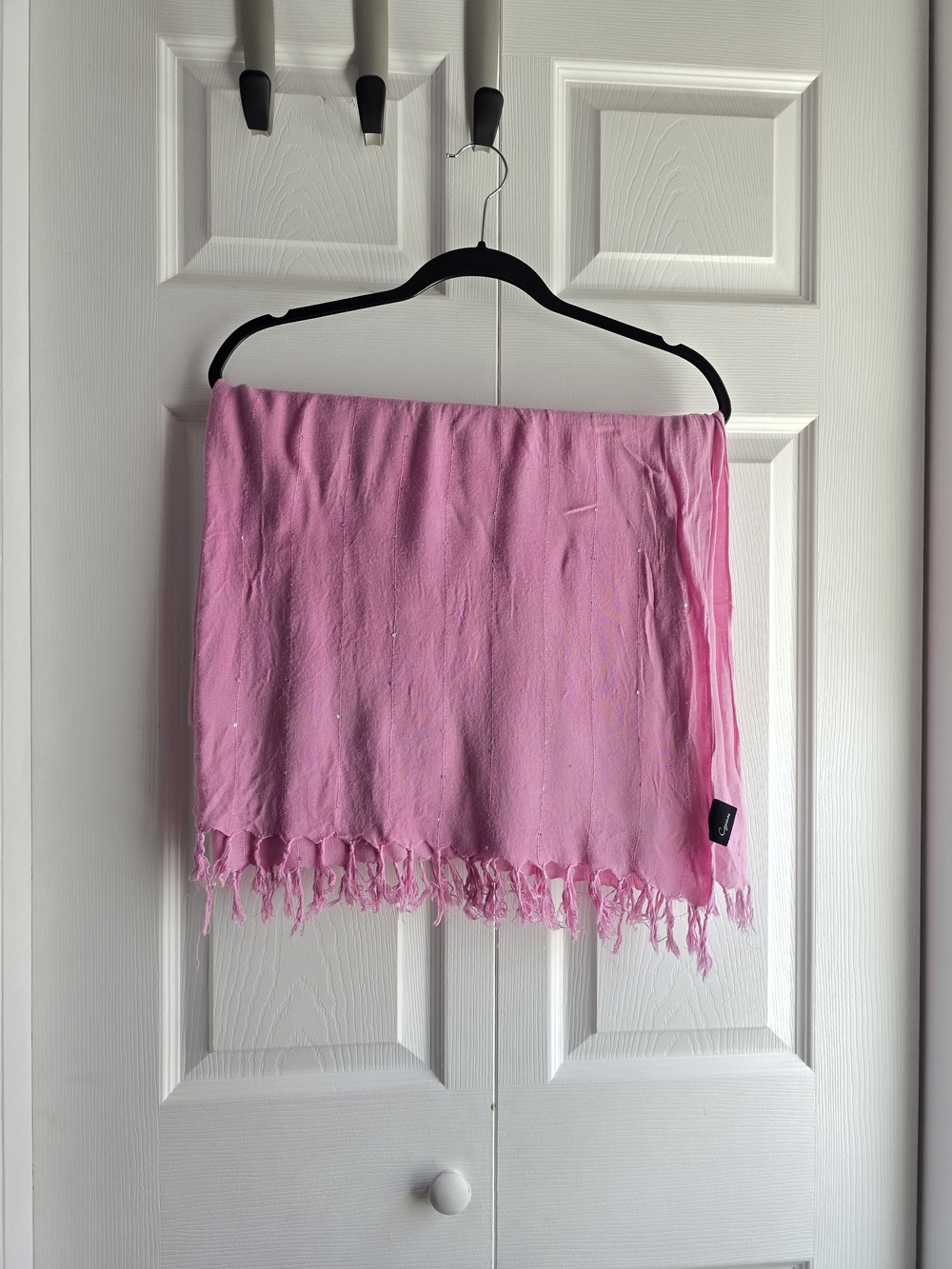 Cejon Pink Sparkle Fringed Scarf Length 54in Width 36in